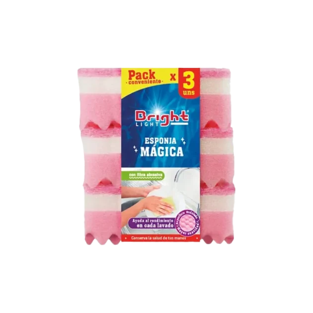 ESPONJA BRIGHT MAGICA ROSADA X3